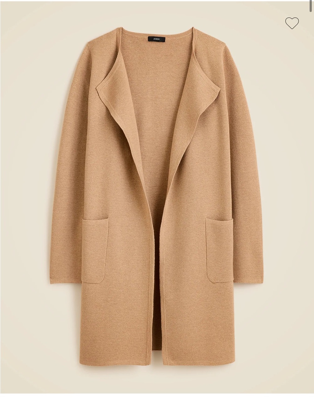J Crew Juliette collarless sweater-blazer - Heather khaki